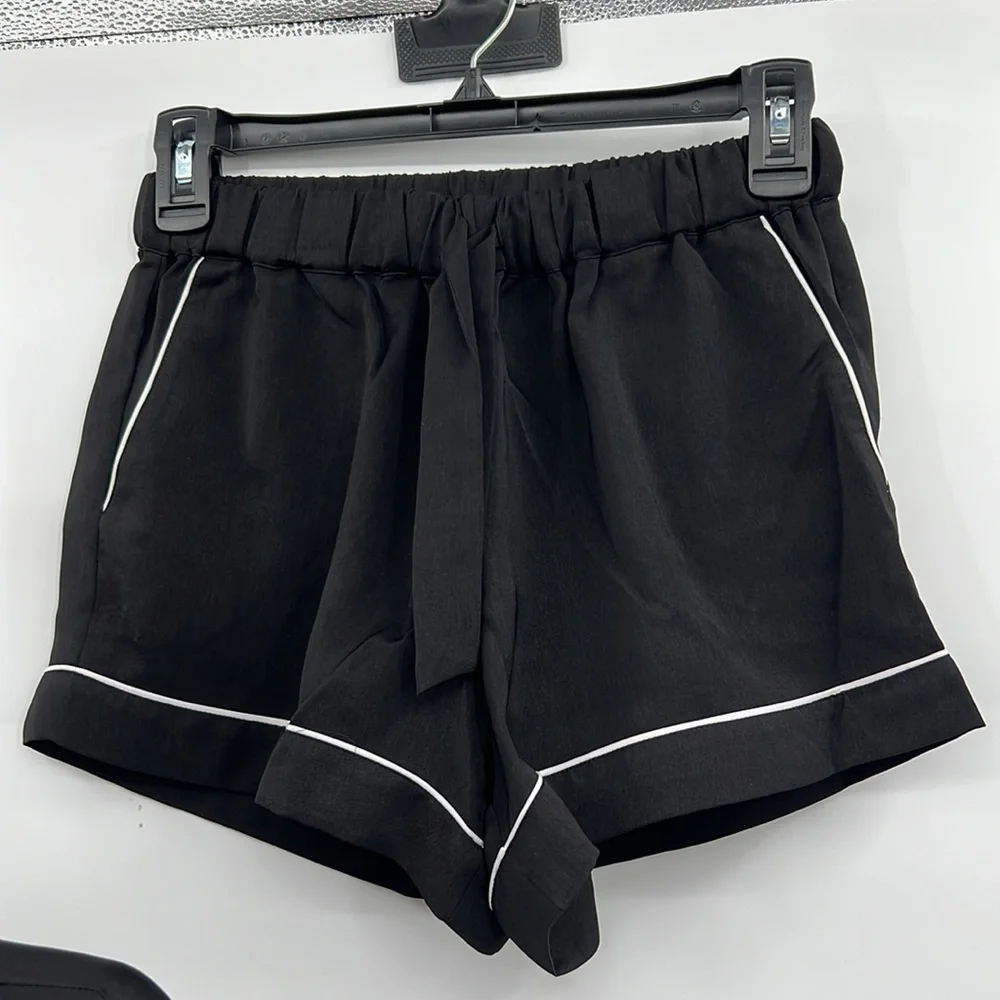 🆕Generation Love Lenox Black White Pajama Set Shorts Pockets Lounge Sleepwear - Picture 4 of 16